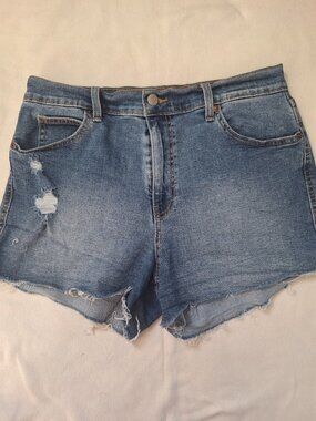 Levi's Signature Heritage High-Rise Shorts W29 Size 8 Distressed Denim